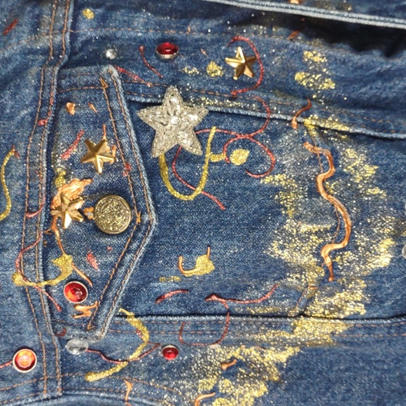 Vintage American Hero Embellished Denim Jacket - Picture 5 of 10
